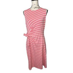 Talbots Side Tie Striped Terry‎ Knit Dress, Size Medium
